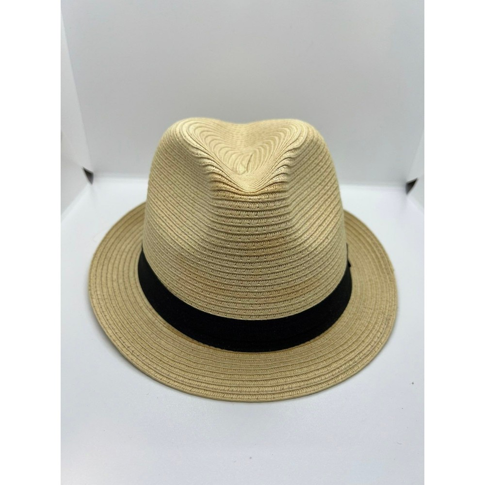 Classic Tan Fedora Hat with Black Band